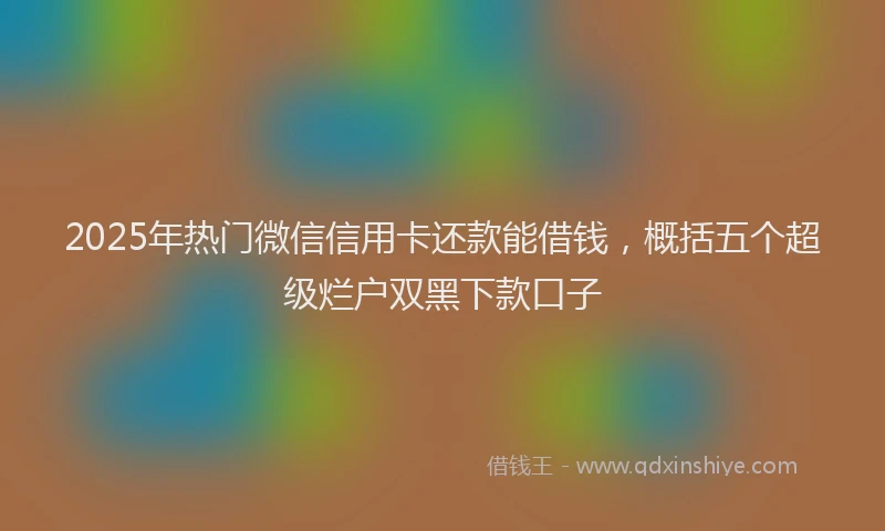 2025年热门微信信用卡还款能借钱，概括五个超级烂户双黑下款口子