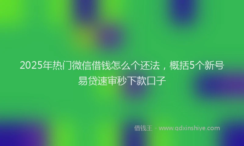 2025年热门微信借钱怎么个还法，概括5个新号易贷速审秒下款口子