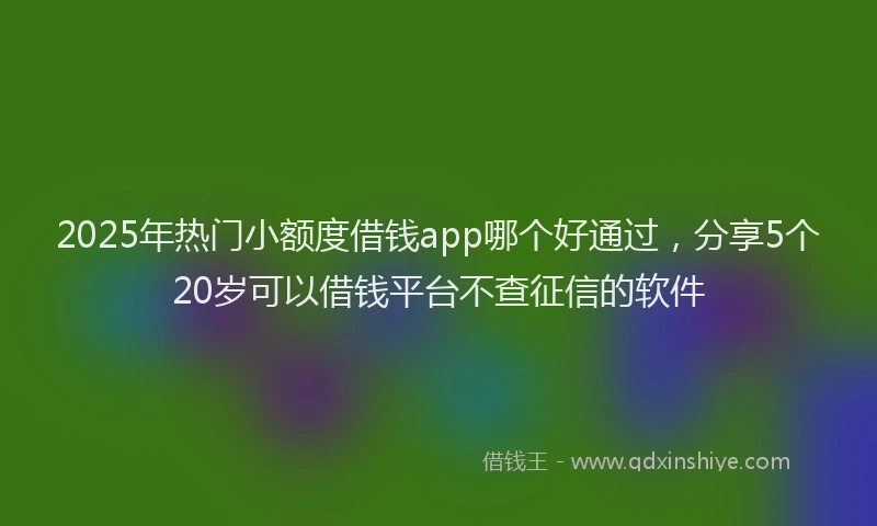 2025年热门小额度借钱app哪个好通过，分享5个20岁可以借钱平台不查征信的软件