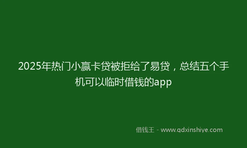 2025年热门小赢卡贷被拒给了易贷，总结五个手机可以临时借钱的app