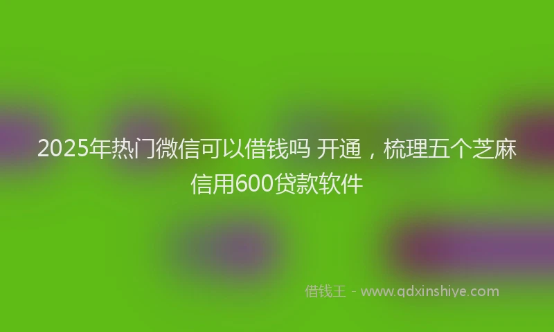 2025年热门微信可以借钱吗 开通，梳理五个芝麻信用600贷款软件