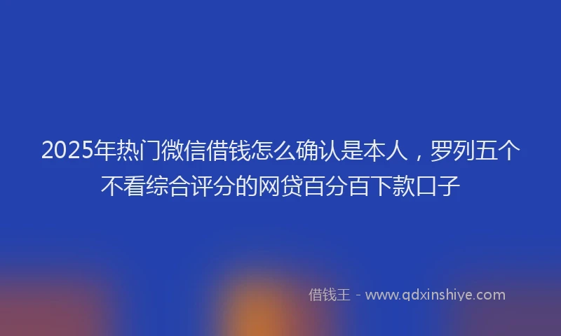 2025年热门微信借钱怎么确认是本人，罗列五个不看综合评分的网贷百分百下款口子