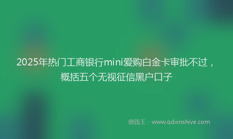 2025年热门工商银行mini爱购白金卡审批不过，概括五个无视征信黑户口子