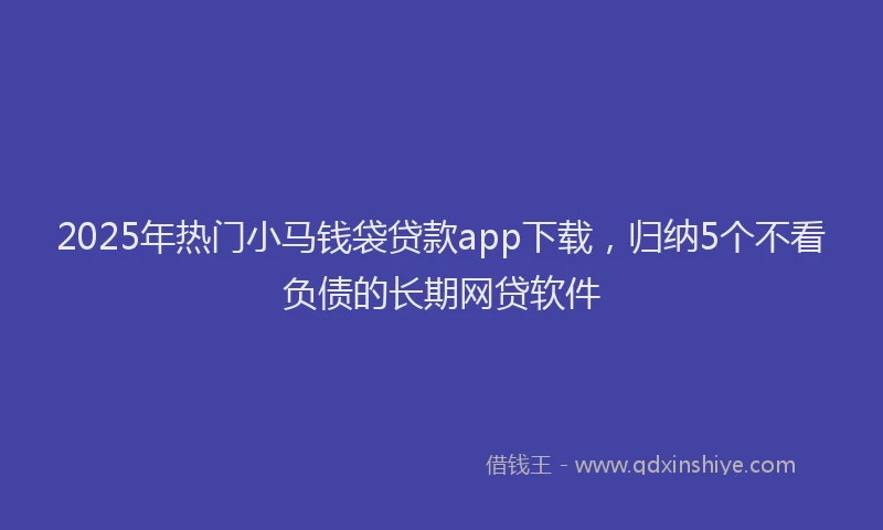 2025年热门小马钱袋贷款app下载，归纳5个不看负债的长期网贷软件