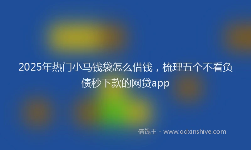 2025年热门小马钱袋怎么借钱，梳理五个不看负债秒下款的网贷app