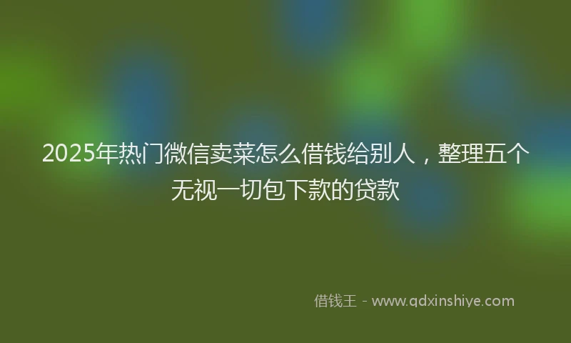 2025年热门微信卖菜怎么借钱给别人，整理五个无视一切包下款的贷款