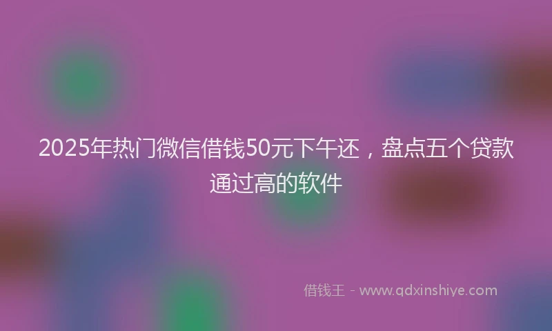 2025年热门微信借钱50元下午还，盘点五个贷款通过高的软件