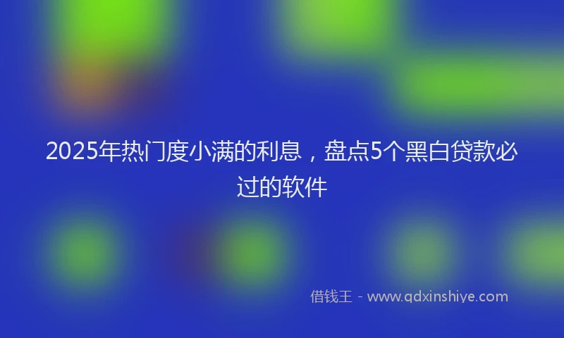 2025年热门度小满的利息，盘点5个黑白贷款必过的软件