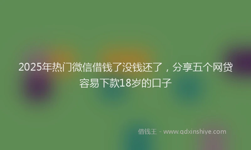 2025年热门微信借钱了没钱还了，分享五个网贷容易下款18岁的口子