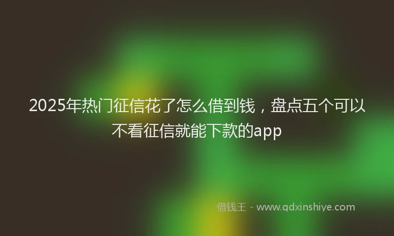 2025年热门征信花了怎么借到钱，盘点五个可以不看征信就能下款的app