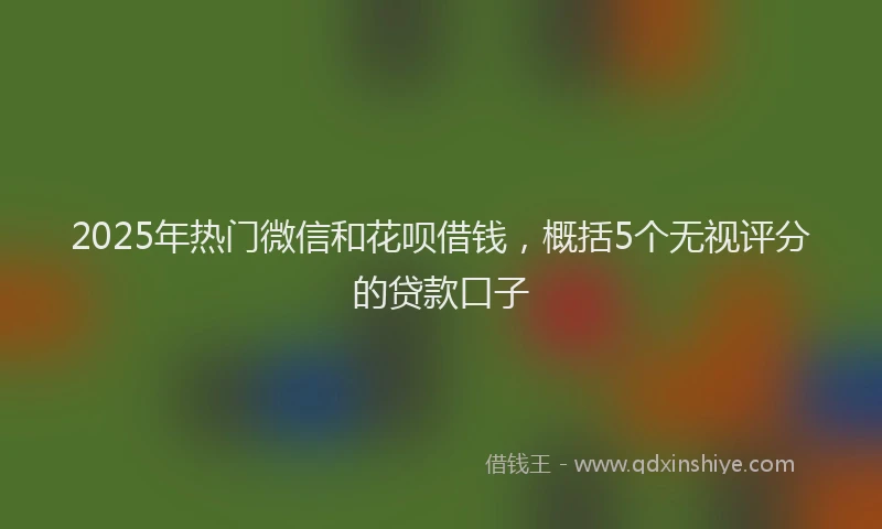 2025年热门微信和花呗借钱，概括5个无视评分的贷款口子
