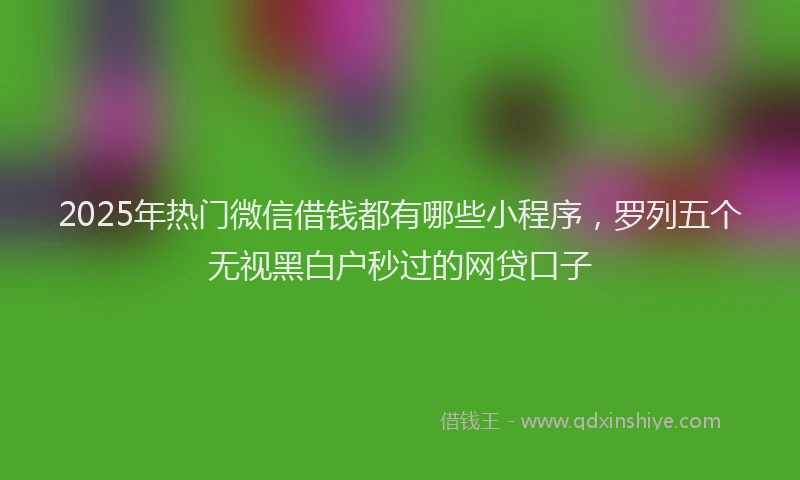 2025年热门微信借钱都有哪些小程序，罗列五个无视黑白户秒过的网贷口子