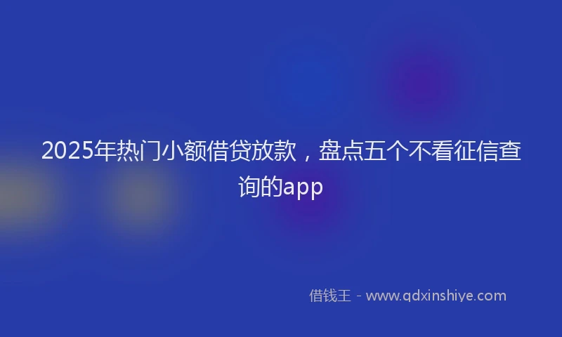 2025年热门小额借贷放款，盘点五个不看征信查询的app