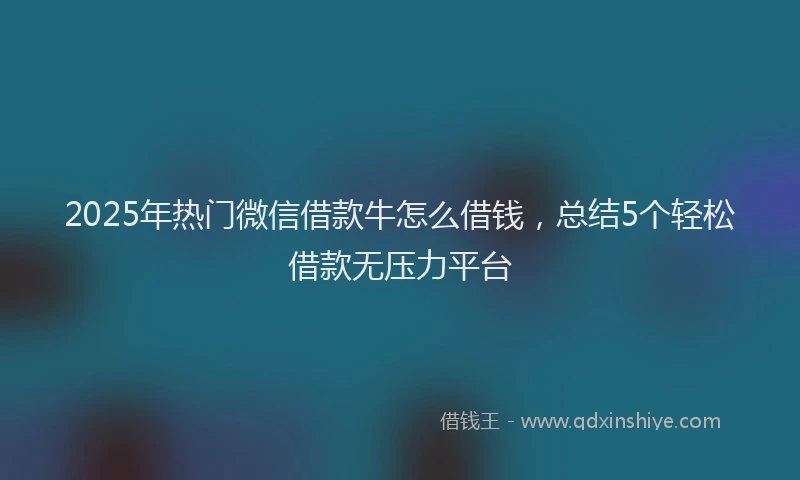 2025年热门微信借款牛怎么借钱，总结5个轻松借款无压力平台