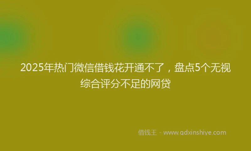 2025年热门微信借钱花开通不了，盘点5个无视综合评分不足的网贷