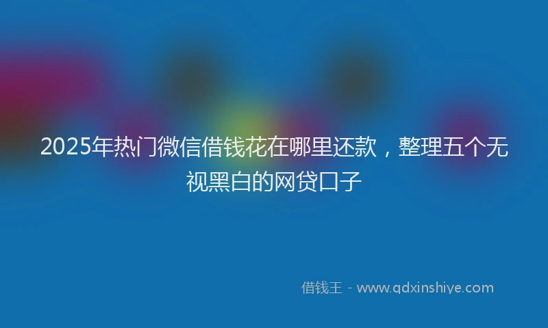 2025年热门微信借钱花在哪里还款，整理五个无视黑白的网贷口子