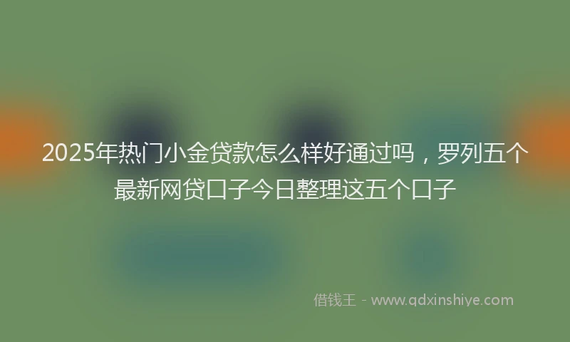 2025年热门小金贷款怎么样好通过吗，罗列五个最新网贷口子今日整理这五个口子