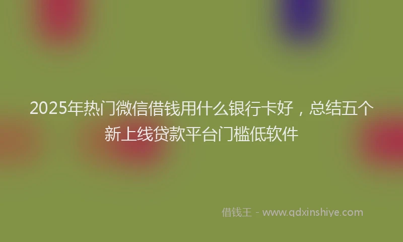 2025年热门微信借钱用什么银行卡好，总结五个新上线贷款平台门槛低软件