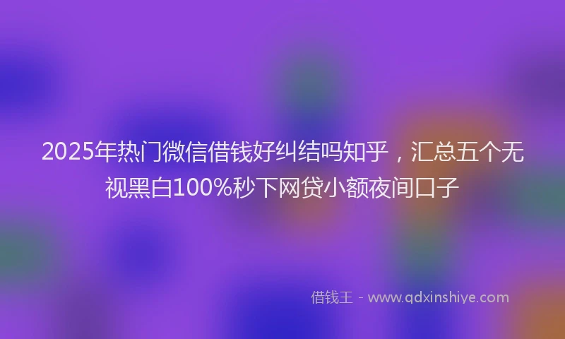 2025年热门微信借钱好纠结吗知乎，汇总五个无视黑白100%秒下网贷小额夜间口子