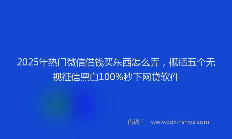 2025年热门微信借钱买东西怎么弄，概括五个无视征信黑白100%秒下网贷软件