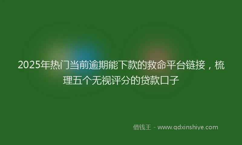 2025年热门当前逾期能下款的救命平台链接，梳理五个无视评分的贷款口子