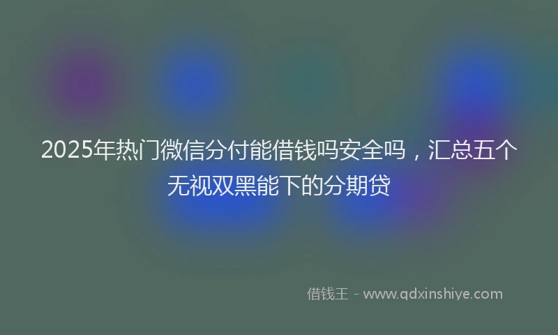 2025年热门微信分付能借钱吗安全吗，汇总五个无视双黑能下的分期贷