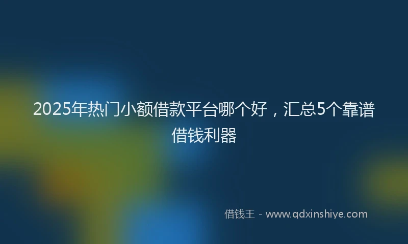 2025年热门小额借款平台哪个好，汇总5个靠谱借钱利器