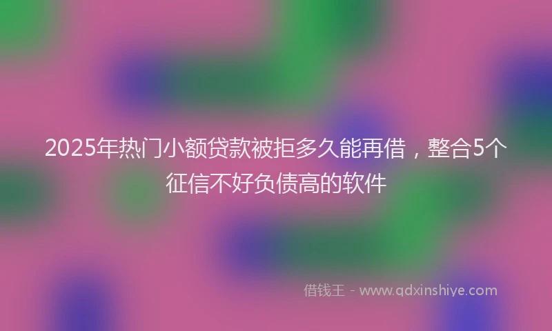 2025年热门小额贷款被拒多久能再借，整合5个征信不好负债高的软件