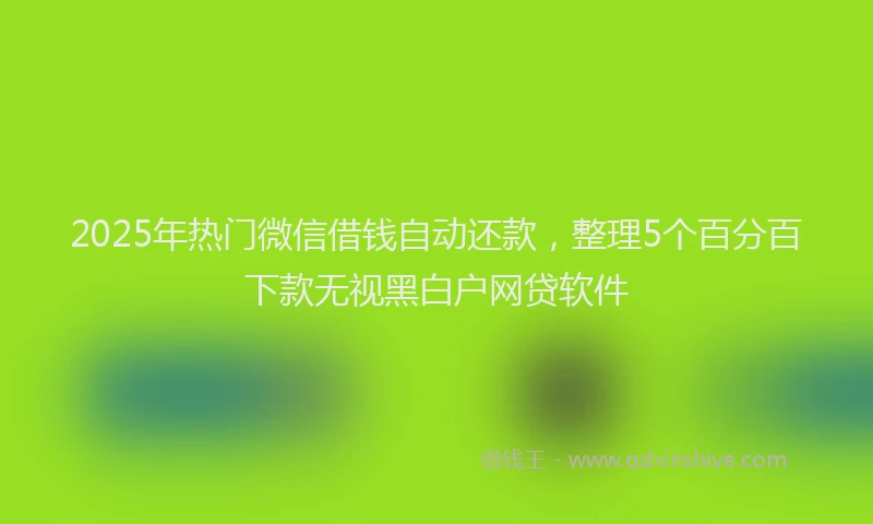 2025年热门微信借钱自动还款，整理5个百分百下款无视黑白户网贷软件