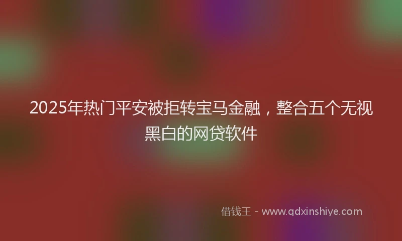 2025年热门平安被拒转宝马金融，整合五个无视黑白的网贷软件