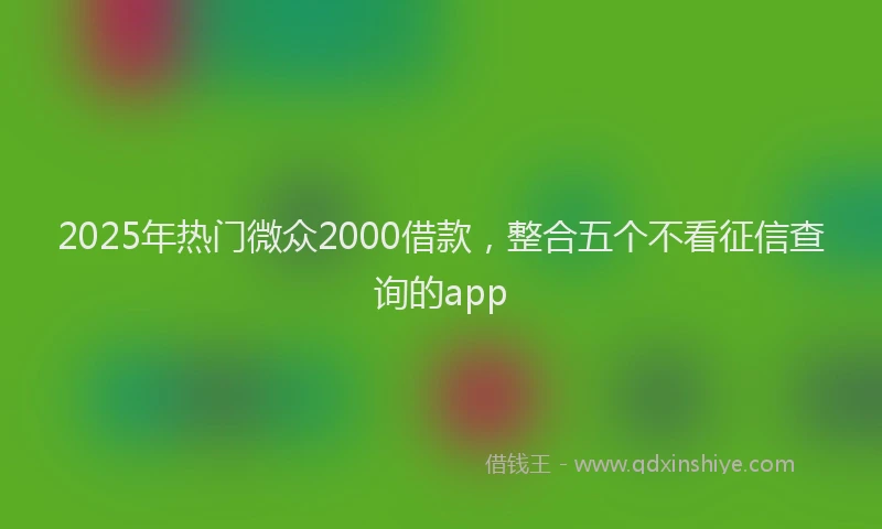 2025年热门微众2000借款，整合五个不看征信查询的app