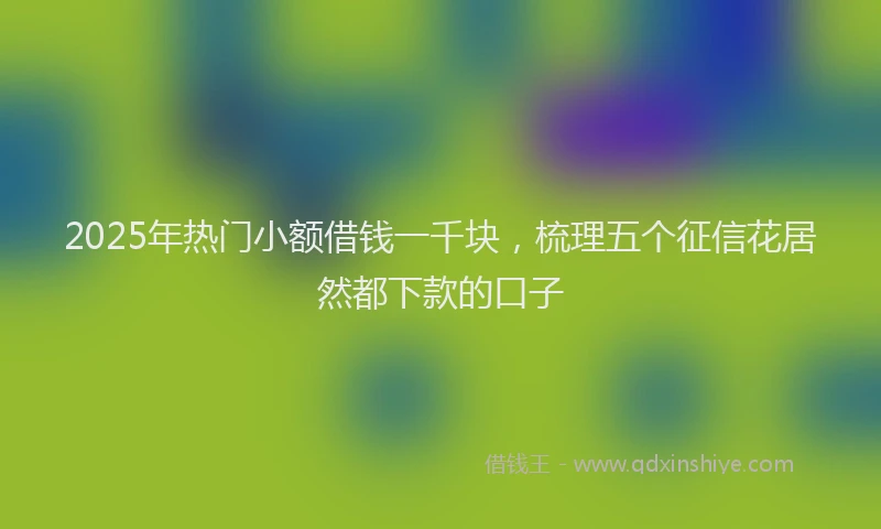 2025年热门小额借钱一千块，梳理五个征信花居然都下款的口子