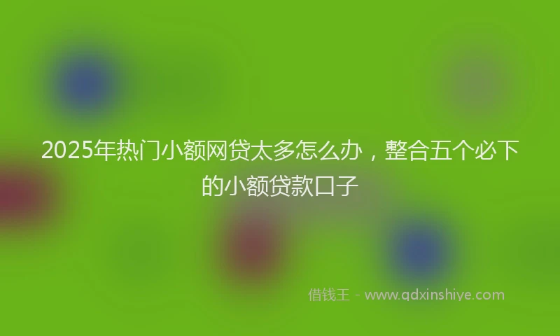 2025年热门小额网贷太多怎么办，整合五个必下的小额贷款口子