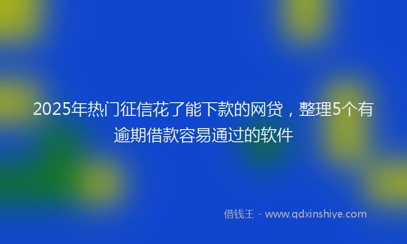 2025年热门征信花了能下款的网贷，整理5个有逾期借款容易通过的软件
