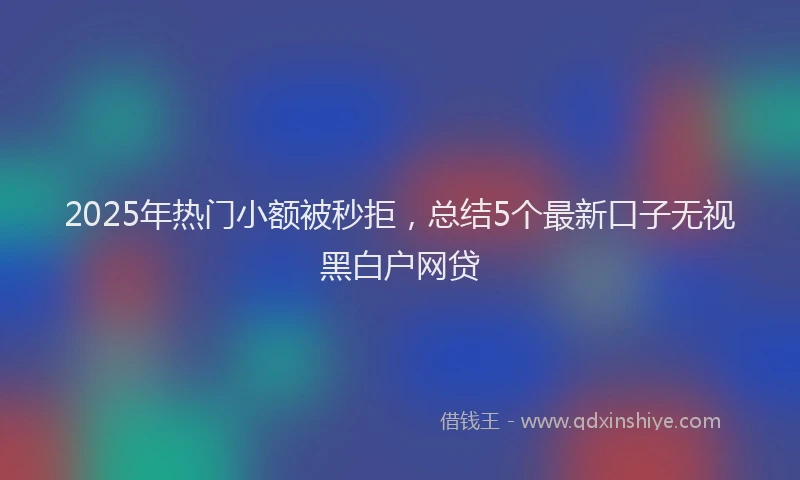 2025年热门小额被秒拒，总结5个最新口子无视黑白户网贷