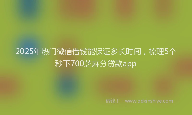 2025年热门微信借钱能保证多长时间，梳理5个秒下700芝麻分贷款app