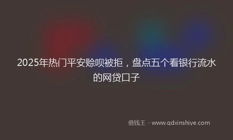 2025年热门平安赊呗被拒，盘点五个看银行流水的网贷口子