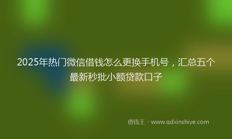 2025年热门微信借钱怎么更换手机号，汇总五个最新秒批小额贷款口子