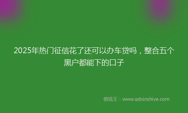 2025年热门征信花了还可以办车贷吗，整合五个黑户都能下的口子