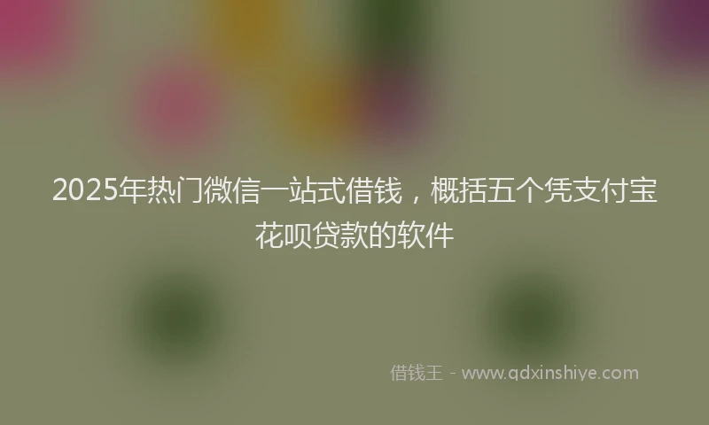 2025年热门微信一站式借钱，概括五个凭支付宝花呗贷款的软件
