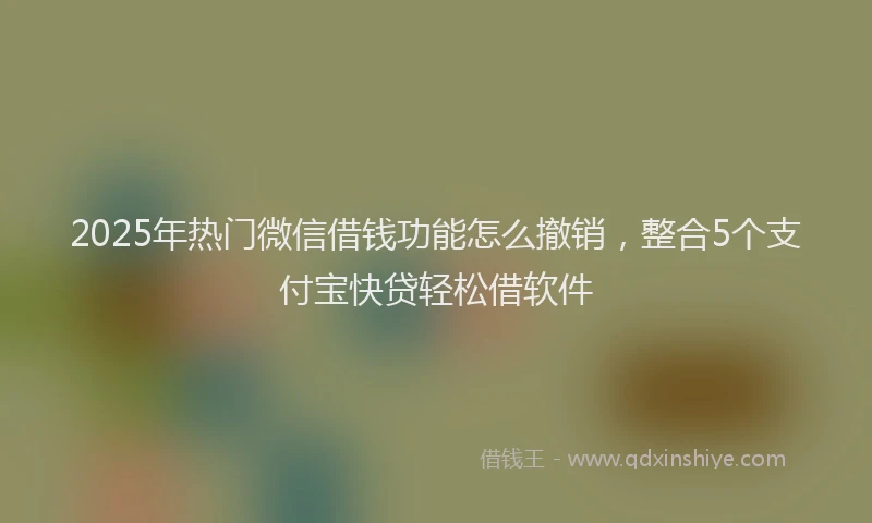 2025年热门微信借钱功能怎么撤销，整合5个支付宝快贷轻松借软件