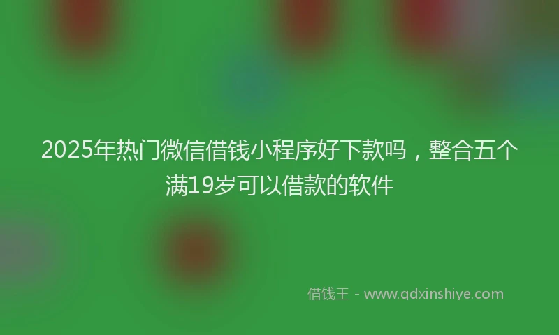 2025年热门微信借钱小程序好下款吗，整合五个满19岁可以借款的软件