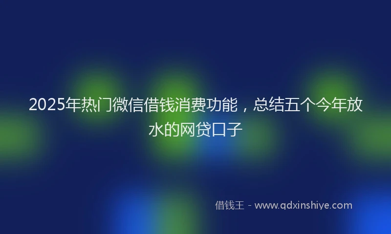 2025年热门微信借钱消费功能，总结五个今年放水的网贷口子