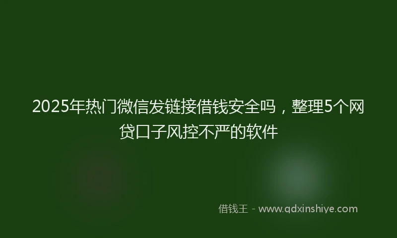 2025年热门微信发链接借钱安全吗，整理5个网贷口子风控不严的软件