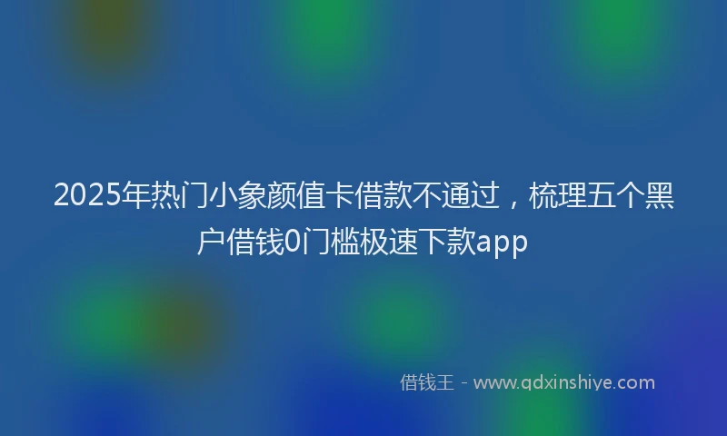 2025年热门小象颜值卡借款不通过，梳理五个黑户借钱0门槛极速下款app