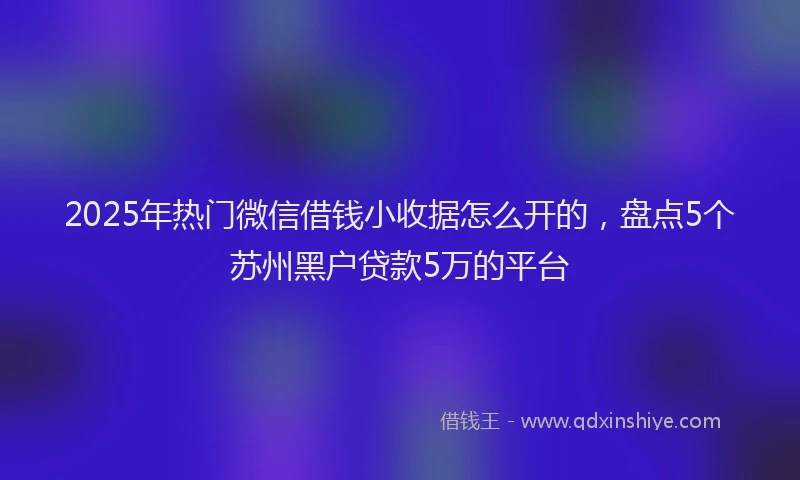 2025年热门微信借钱小收据怎么开的，盘点5个苏州黑户贷款5万的平台