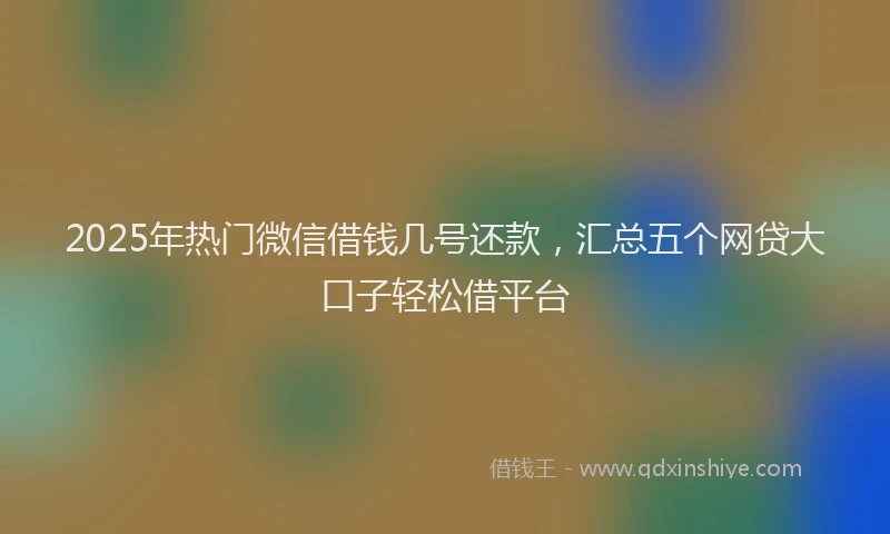 2025年热门微信借钱几号还款，汇总五个网贷大口子轻松借平台