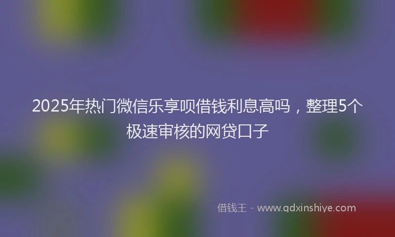 2025年热门微信乐享呗借钱利息高吗，整理5个极速审核的网贷口子