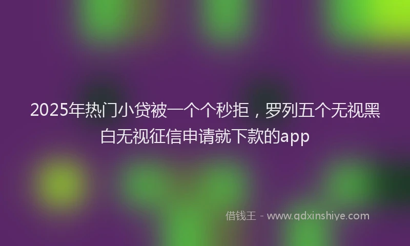 2025年热门小贷被一个个秒拒，罗列五个无视黑白无视征信申请就下款的app