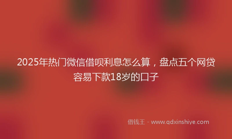 2025年热门微信借呗利息怎么算，盘点五个网贷容易下款18岁的口子